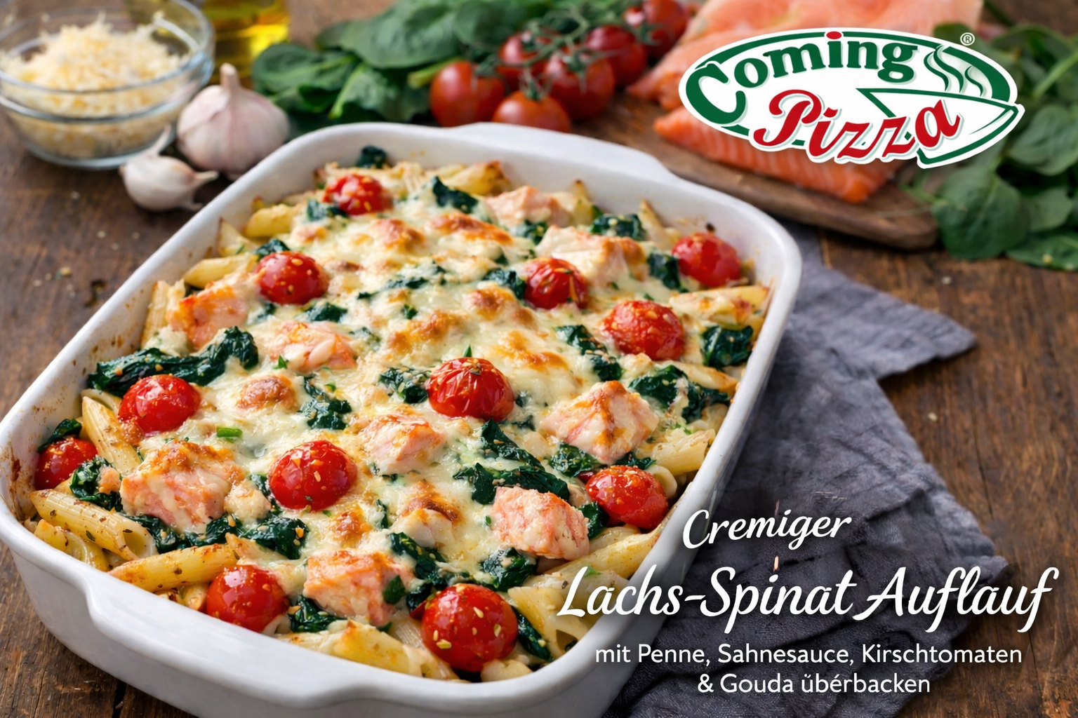 Coming Pizza Quedlinburg Lachs - Spinat Auflauf